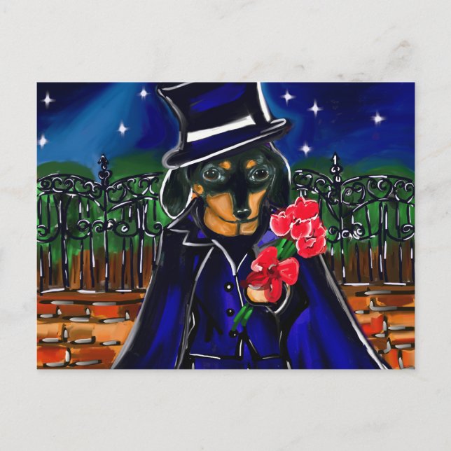 CARTES POUR FÊTES ANNUELLES VALENTINE DACHSHUND (Devant)