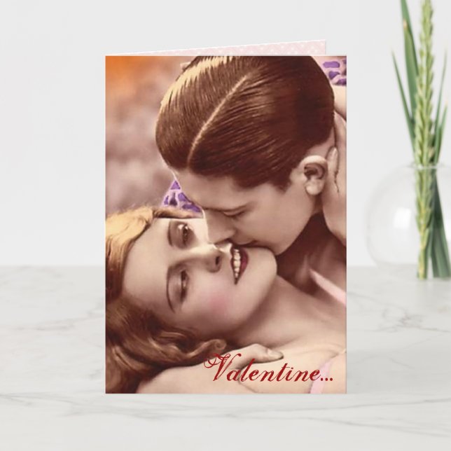 Cartes Pour Fêtes Annuelles Valentine de l'amant romantique (Devant)