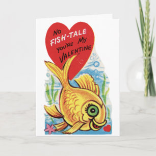 Cartes Pour Fêtes Annuelles Valentine de poisson rouge vintage