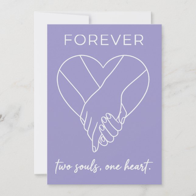 Cartes Pour Fêtes Annuelles Valentine Forever Design | Couple One Heart (Devant)