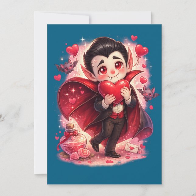 Cartes Pour Fêtes Annuelles Valentine Funny Dracula (Devant)