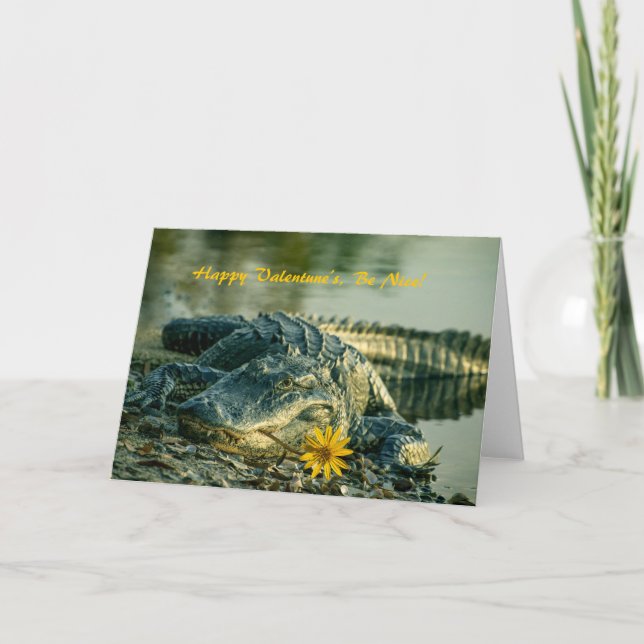 Cartes Pour Fêtes Annuelles Valentine Gator (Devant)