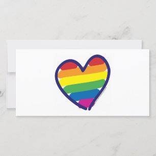 Cartes Pour Fêtes Annuelles Valentine Gay pride Rainbow Heart