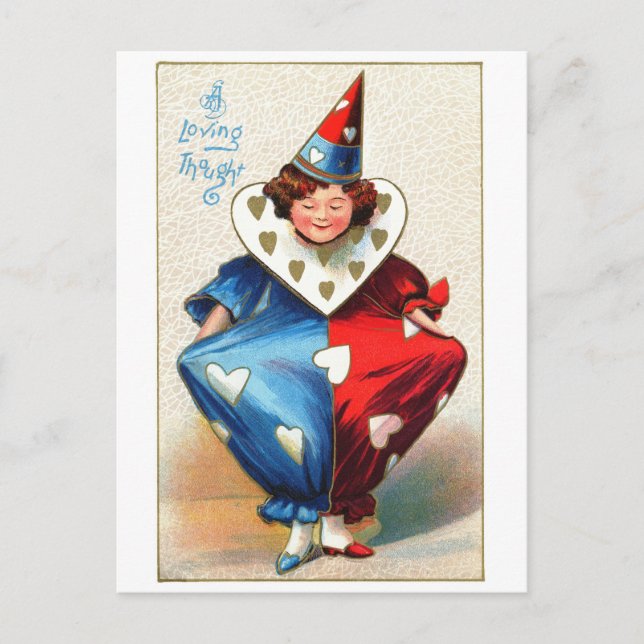 Cartes Pour Fêtes Annuelles Valentine Harlequin (Devant)