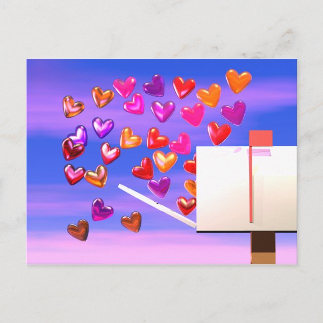 Cartes Pour Fêtes Annuelles Valentine Heart Mail (Devant)