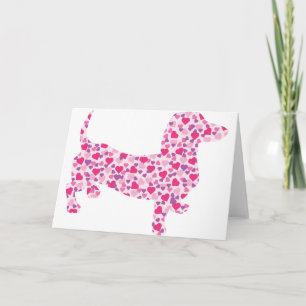 Cartes Pour Fêtes Annuelles Valentine Hearts Dachshund
