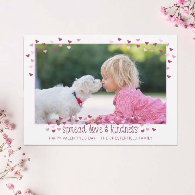 Cartes Pour Fêtes Annuelles Valentine Hearts Photo Pink Hearts (Créateur téléchargé)