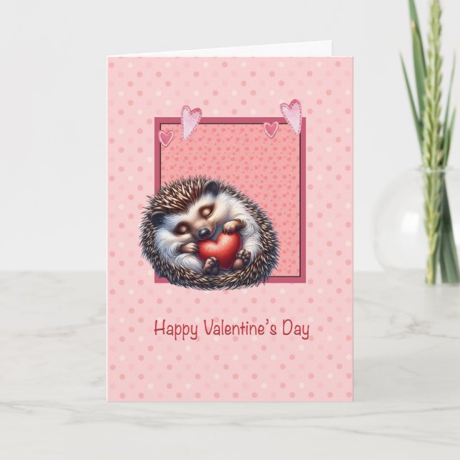 Cartes Pour Fêtes Annuelles Valentine Hedgehog or Porcupine Card (Devant)