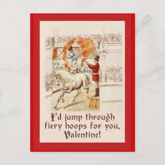 Cartes Pour Fêtes Annuelles Valentine Humor with Vintage Circus Art