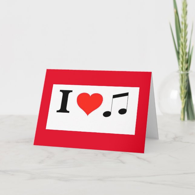 Cartes Pour Fêtes Annuelles Valentine I Love Music and You (Devant)