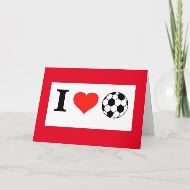 Cartes Pour Fêtes Annuelles Valentine I Love Soccer and You (Devant)
