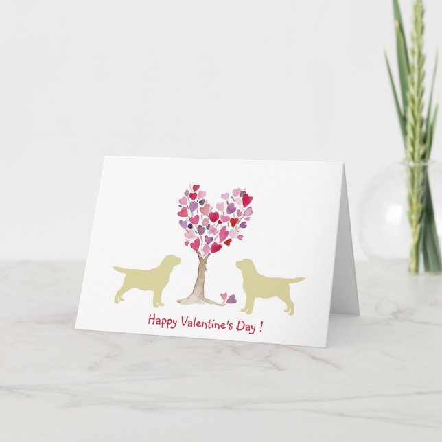 Cartes Pour Fêtes Annuelles Valentine jaune du Labrador (Devant)