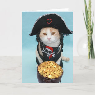 Cartes Pour Fêtes Annuelles Valentine Kitty Pirate Drôle