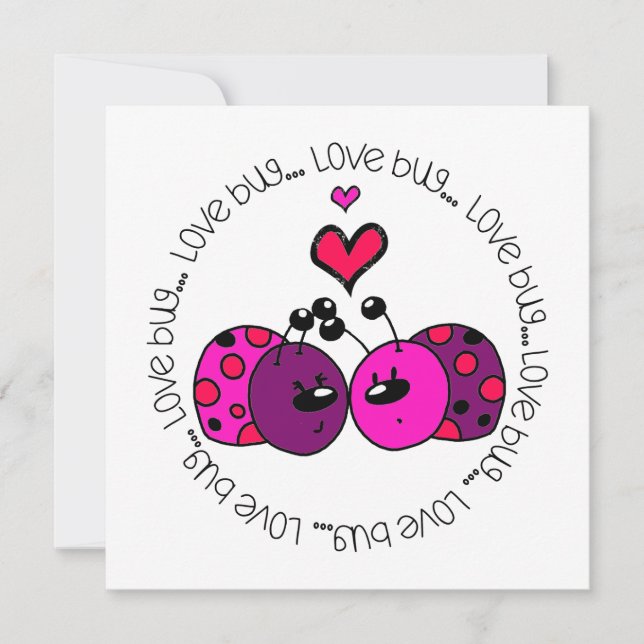 Cartes Pour Fêtes Annuelles Valentine Love Bug (Devant)