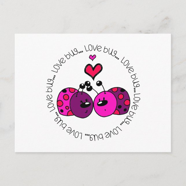 Cartes Pour Fêtes Annuelles Valentine Love Bug (Devant)