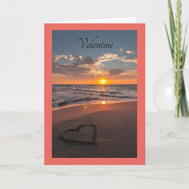 Cartes Pour Fêtes Annuelles Valentine Ocean Shore (Devant)