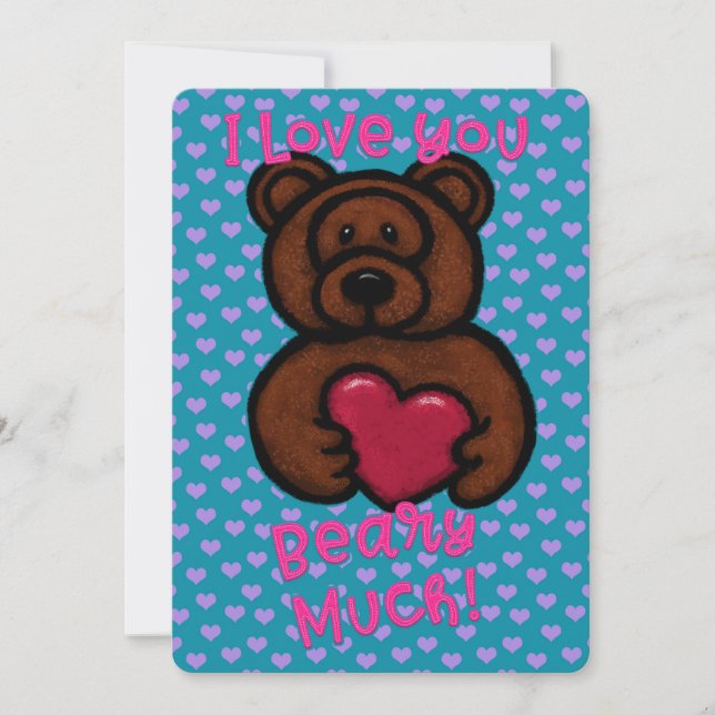Cartes Pour Fêtes Annuelles Valentine ours en peluche  (Devant)