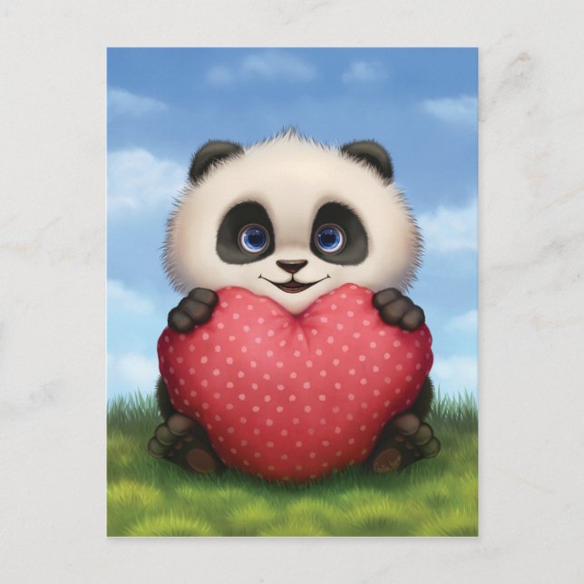 Cartes Pour Fêtes Annuelles Valentine Panda (Devant)