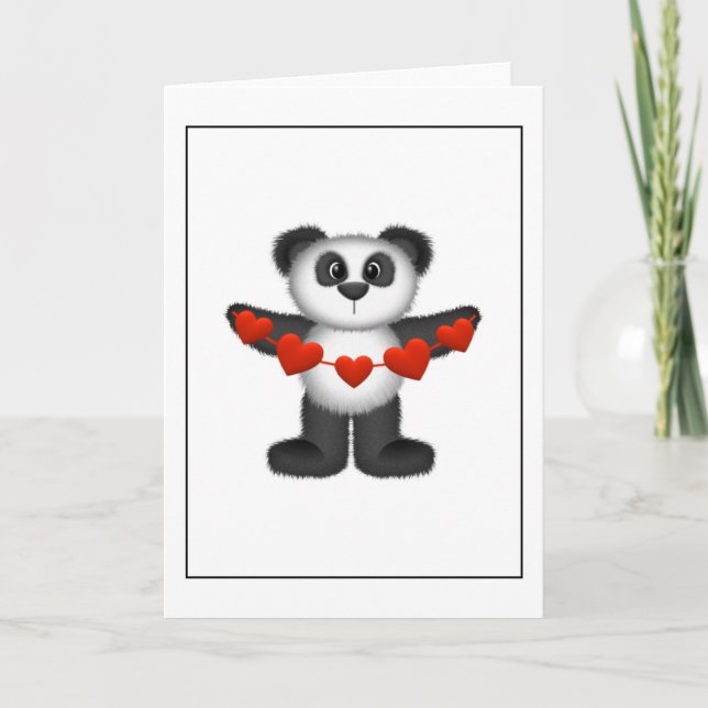 Cartes Pour Fêtes Annuelles Valentine Panda Bear (Devant)
