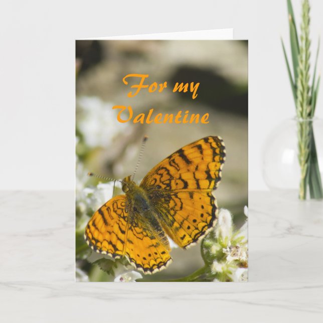 Cartes Pour Fêtes Annuelles Valentine papillon orange (Devant)
