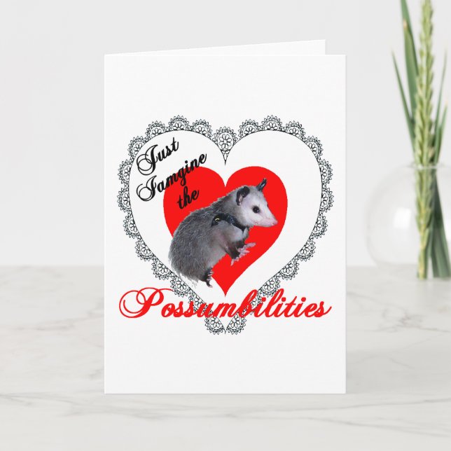 Cartes Pour Fêtes Annuelles Valentine Possum (Devant)