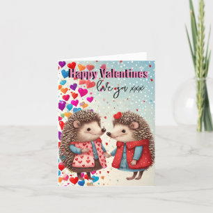 Cartes Pour Fêtes Annuelles Valentine pour lui, pour elle, hérisson amour