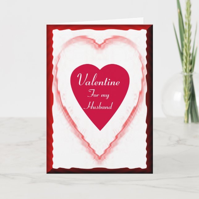 Cartes Pour Fêtes Annuelles Valentine pour mon mari - Red Heart Design Holida (Devant)