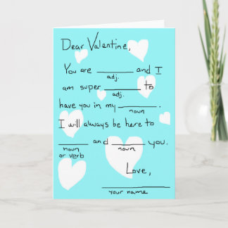 Cartes Pour Fêtes Annuelles Valentine remplissez le blanc