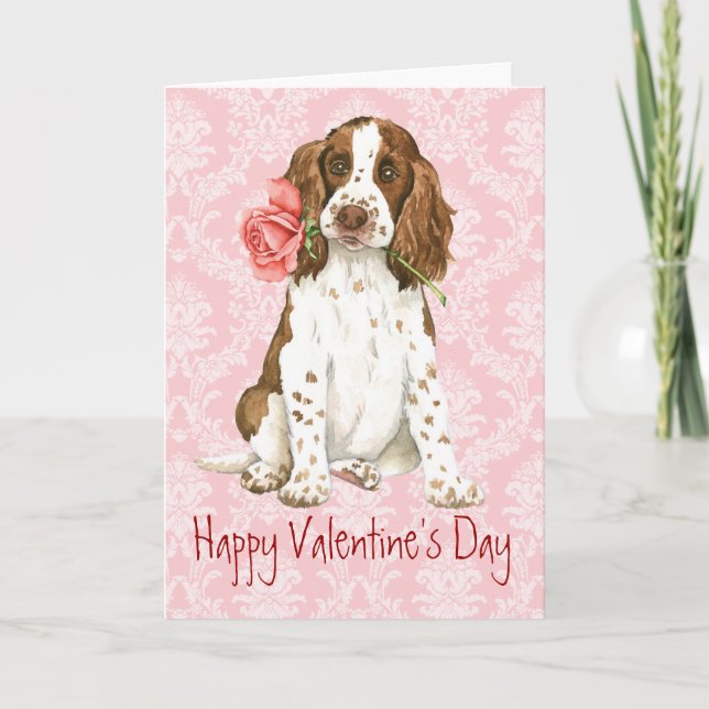 Cartes Pour Fêtes Annuelles Valentine Rose Anglais Springer (Devant)