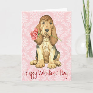 Cartes Pour Fêtes Annuelles Valentine Rose Bloodhound