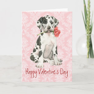 Cartes Pour Fêtes Annuelles Valentine Rose Great Dane