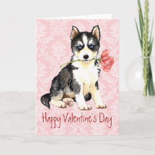 Cartes Pour Fêtes Annuelles Valentine Rose Husky