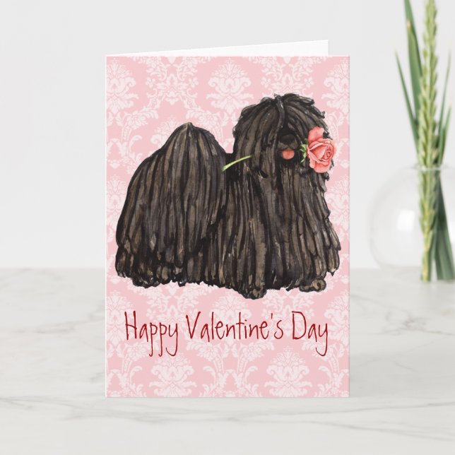Cartes Pour Fêtes Annuelles Valentine Rose Puli (Devant)