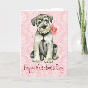 Cartes Pour Fêtes Annuelles Valentine Rose Standard Schnauzer