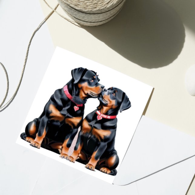 Cartes Pour Fêtes Annuelles Valentine Rottweilers Chérie Amour (Créateur téléchargé)