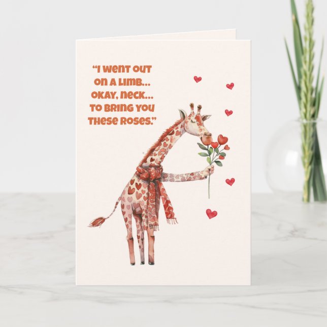 Cartes Pour Fêtes Annuelles Valentine’s Day Giraffe Couple Card – Cute & Funny (Devant)