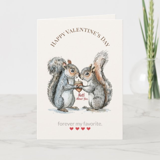 Cartes Pour Fêtes Annuelles Valentine’s Day Squirel Card – Cute Romantic (Devant)