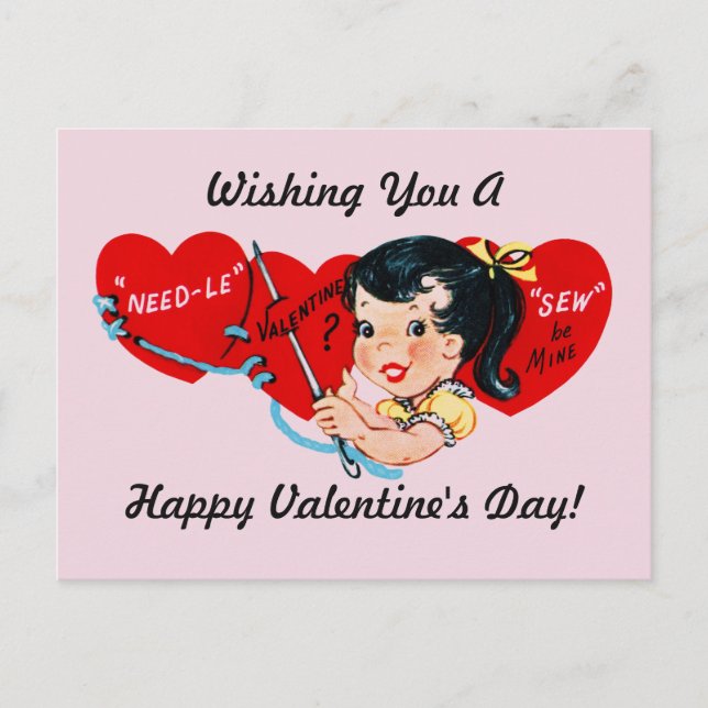 Cartes Pour Fêtes Annuelles Valentine Sew Be Mine (Devant)