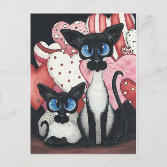 Cartes Pour Fêtes Annuelles Valentine Siamese Cat - Love x's Two (Devant)