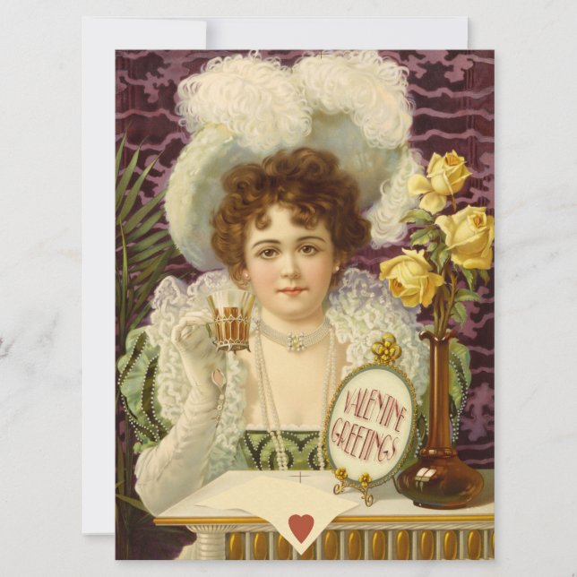 Cartes Pour Fêtes Annuelles Valentine Sweet femme en vêtements de luxe CC1202 (Devant)