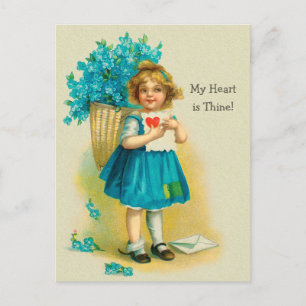 Cartes Pour Fêtes Annuelles Valentine Sweet petite fille Oubliez-moi-non CC125