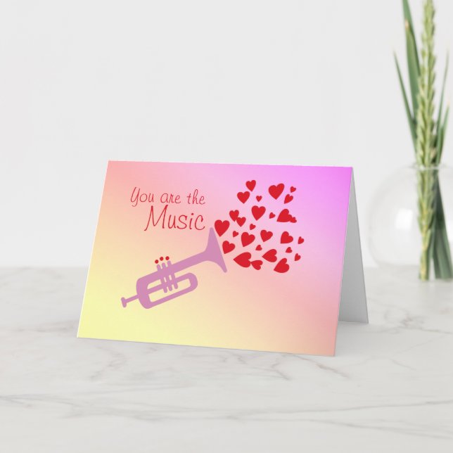 Cartes Pour Fêtes Annuelles Valentine Trumpet (Devant)