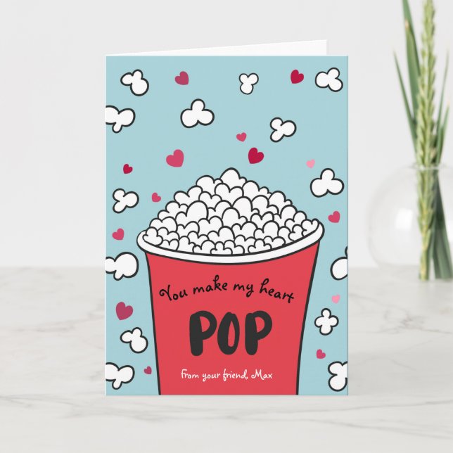Cartes Pour Fêtes Annuelles Valentine Tu Fais Mon Coeur Pop (Devant)