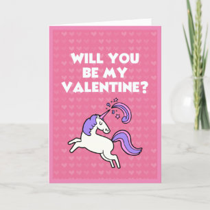 Cartes Pour Fêtes Annuelles Valentine Unicorn Cute Rose Coeur Motif Romantique