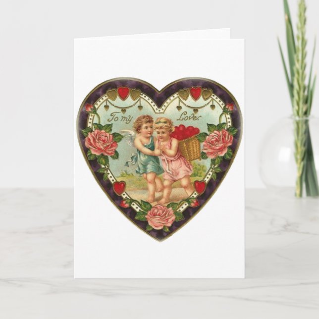 Cartes Pour Fêtes Annuelles Valentine victorien à mon amour II (Devant)