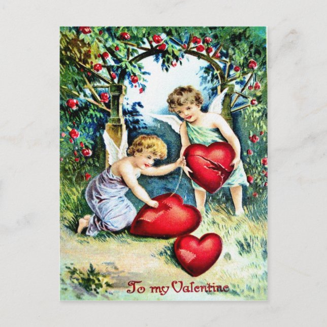 Cartes Pour Fêtes Annuelles Valentine victorienne (Devant)