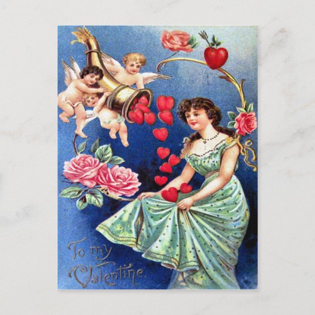 Cartes Pour Fêtes Annuelles Valentine victorienne (Devant)
