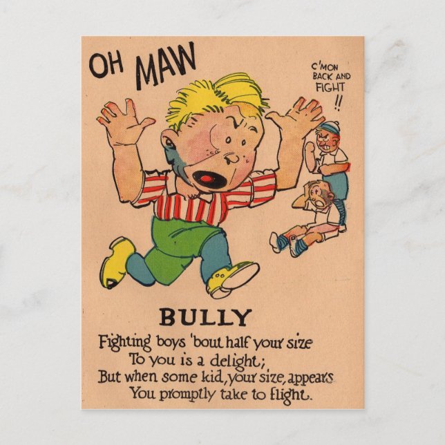 Cartes Pour Fêtes Annuelles Valentine vinaigre des années 1930 : le Bully (Devant)