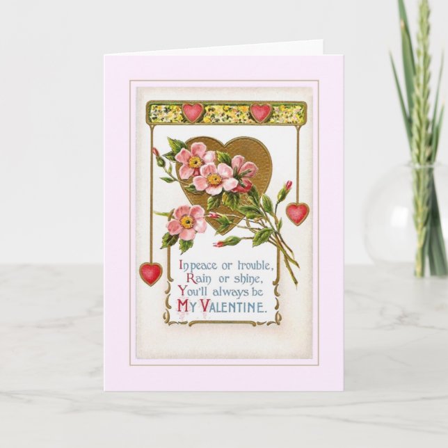 Cartes Pour Fêtes Annuelles Valentine vintage (Devant)