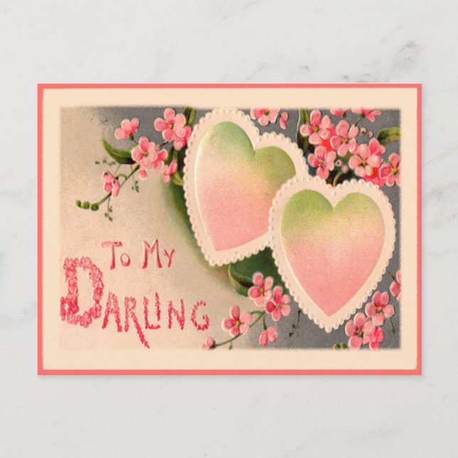 Cartes Pour Fêtes Annuelles Valentine Vintage Heart (Devant)